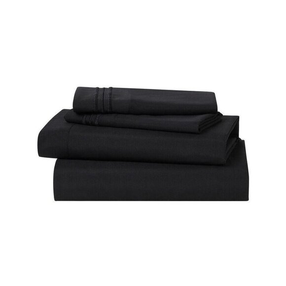 Sally Collection Egyptian Comfort Sheet Set black King (U.S. Standard)) - Picture 1 of 1